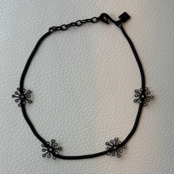 Vintage Nine West Black Mesh Chain and Starburst Rhinestone Motif - Picture 1 of 3